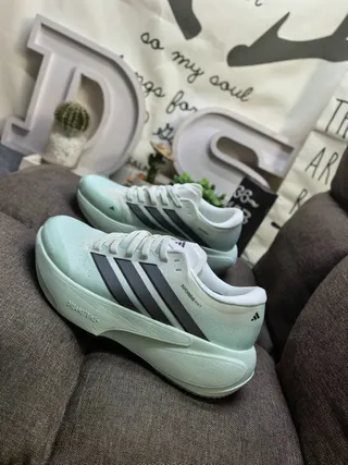 Adidas Supernova Green Gray Silhueta Leve Painel Lateral de Três Listras Tênis de Corrida 7