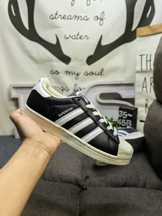 Adidas Superstar Black and White Lifestyle Sneakers 5