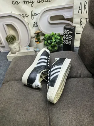 Adidas Superstar Black and White Lifestyle Sneakers 6