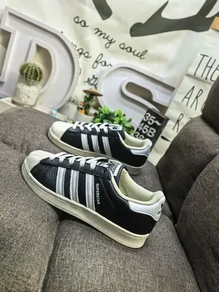 Adidas Superstar Black and White Lifestyle Sneakers 7