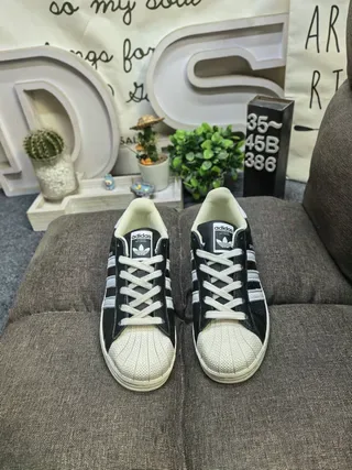 Adidas Superstar Black and White Lifestyle Sneakers 10