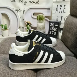 Adidas Superstar Black White Shell-Toe Three Stripes 生活方式运动鞋