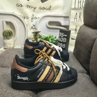 Adidas Superstar Burger أحذية رياضية أسود بني متعدد الألوان نمط حياة