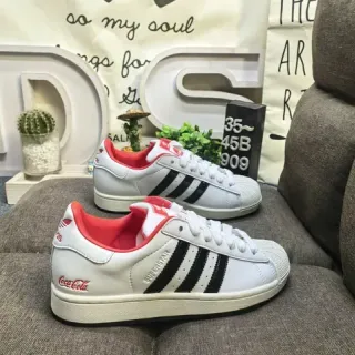 Adidas Superstar Coca-Cola Collaboration أبيض أسود أحمر أسلوب حياة سنيكرز