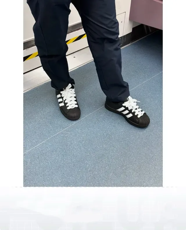 Adidas Superstar II أحذية رياضية أسود وأبيض للأسلوب الحياتي 6
