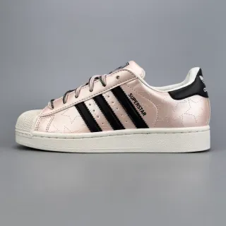 Adidas Superstar أحذية رياضية لايف ستايل ذهب وردي معدنية مطبوعة بالنجوم