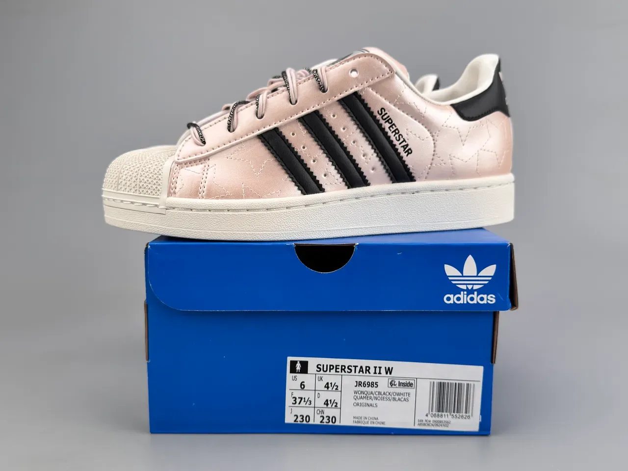 Adidas Superstar Metallic Star-Embossed Rose Gold Lifestyle Sneakers 2