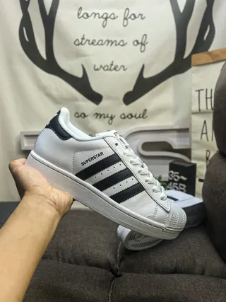 Adidas Superstar Tênis Lifestyle Branco e Preto 5