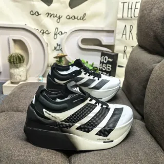 Adidas أبيض أسود مستوحى من السباق سيليويت شبكة مثقوبة علوية أحذية رياضية أسلوب حياة
