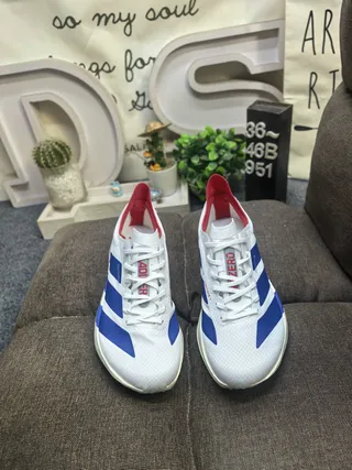 Adidas White Blue Low-Top Mesh Upper Running Shoes 10