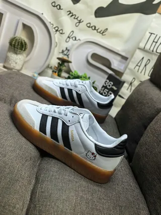 Adidas branco rosa low-top sola de goma tênis lifestyle 7