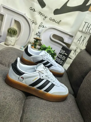Adidas branco rosa low-top sola de goma tênis lifestyle 9