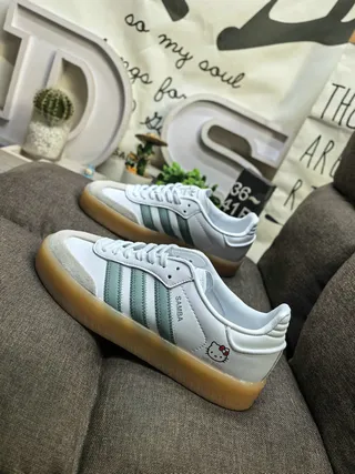 Adidas branco rosa low-top sola de goma tênis lifestyle 17