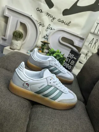 Adidas branco rosa low-top sola de goma tênis lifestyle 19