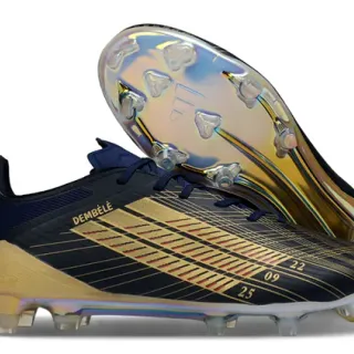 Adidas X Navy Gold Chaussures de football basses à lacets revêtements iridescents sol ferme
