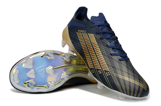 Adidas X Navy Gold Chaussures de football basses à lacets revêtements iridescents sol ferme 4