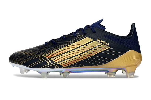 Adidas X Navy Gold Chaussures de football basses à lacets revêtements iridescents sol ferme 7