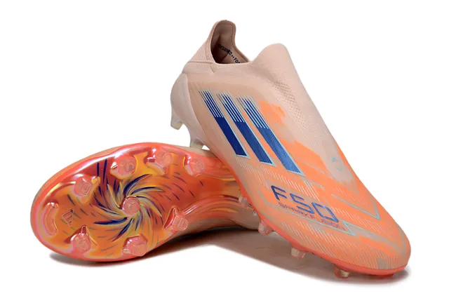 Adidas X Speedflow Beige Naranja Azul Firm-Ground Zapatos de Fútbol 4