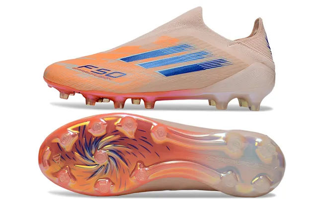 Adidas X Speedflow Beige Naranja Azul Firm-Ground Zapatos de Fútbol 6