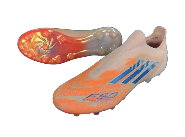 Adidas X Speedflow Beige Naranja Azul Firm-Ground Zapatos de Fútbol 8