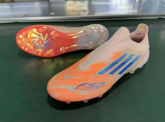 Adidas X Speedflow Beige Naranja Azul Firm-Ground Zapatos de Fútbol 9
