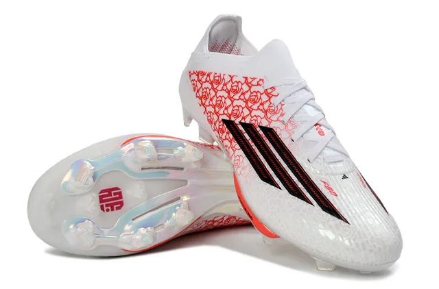 Adidas X Speedflow Padrão de rosa Branco Vermelho Preto Chuteiras de futebol para terreno firme 4