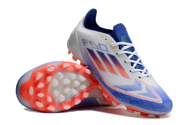 Adidas X Speedflow Brancos Azuis Laranjas para terreno firme Sapatos de futebol 3