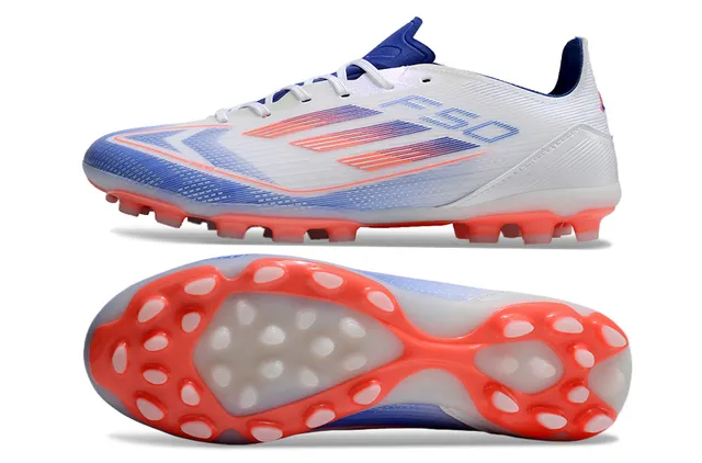 Adidas X Speedflow Brancos Azuis Laranjas para terreno firme Sapatos de futebol 5