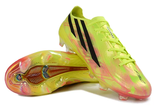 Adidas X Speedportal Hyperfast أصفر فلورسنتي قزحي الألوان Firm-Ground أحذية كرة القدم 4