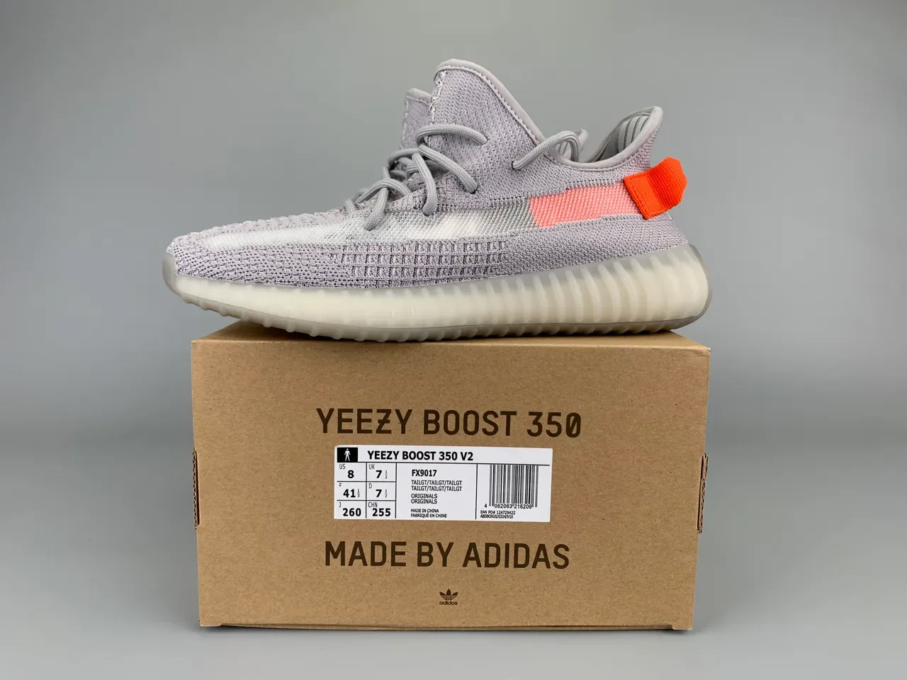 Adidas Yeezy Boost 350 Gris Coral Orange Lifestyle Sneakers 2