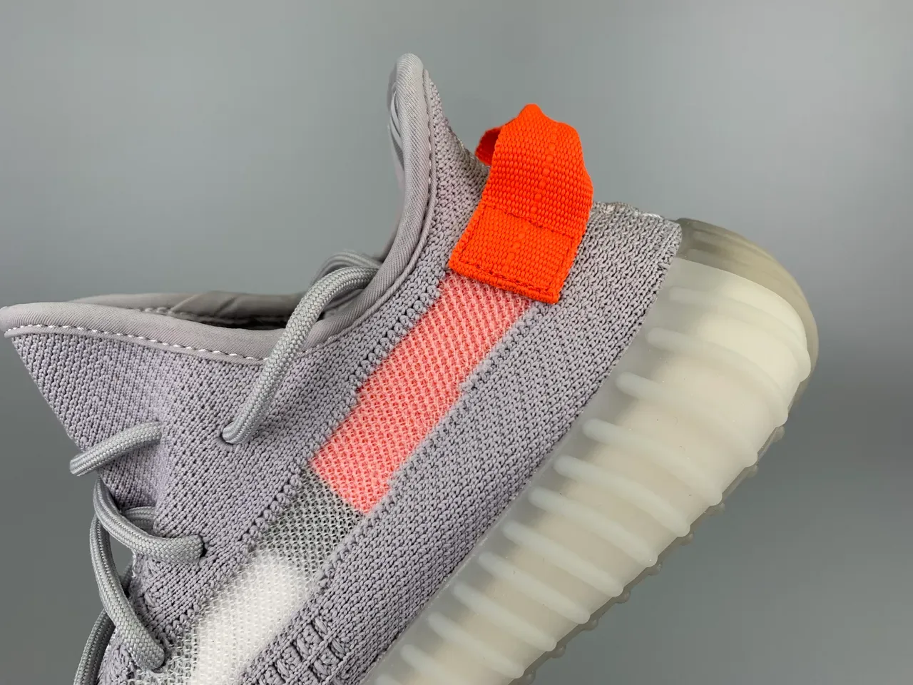 Adidas Yeezy Boost 350 Gris Coral Orange Lifestyle Sneakers 6