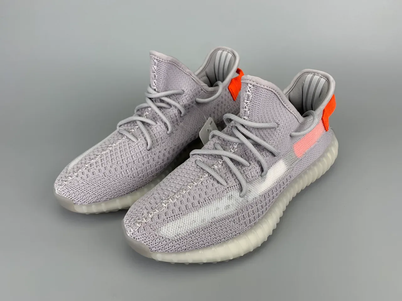 Adidas Yeezy Boost 350 Gris Coral Orange Lifestyle Sneakers 7