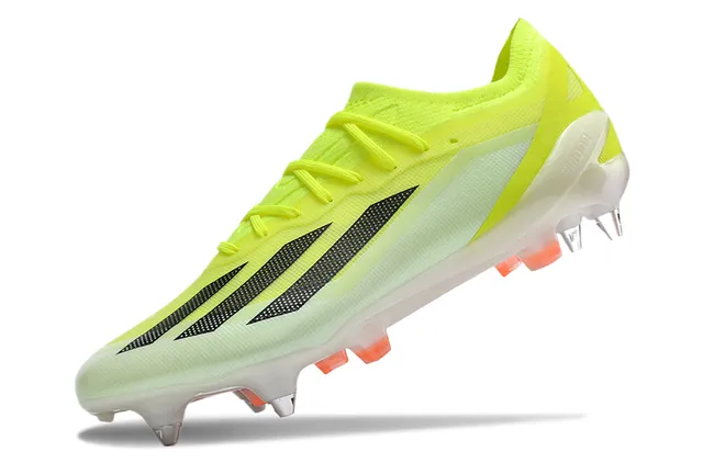 Adidas Jaune Noir Low-Cut Knit Upper Système de Lacets Asymétrique Firm-Ground Chaussures de Football 3