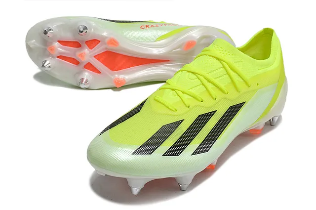 Adidas Jaune Noir Low-Cut Knit Upper Système de Lacets Asymétrique Firm-Ground Chaussures de Football 4