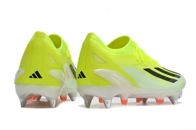 Adidas Jaune Noir Low-Cut Knit Upper Système de Lacets Asymétrique Firm-Ground Chaussures de Football 5