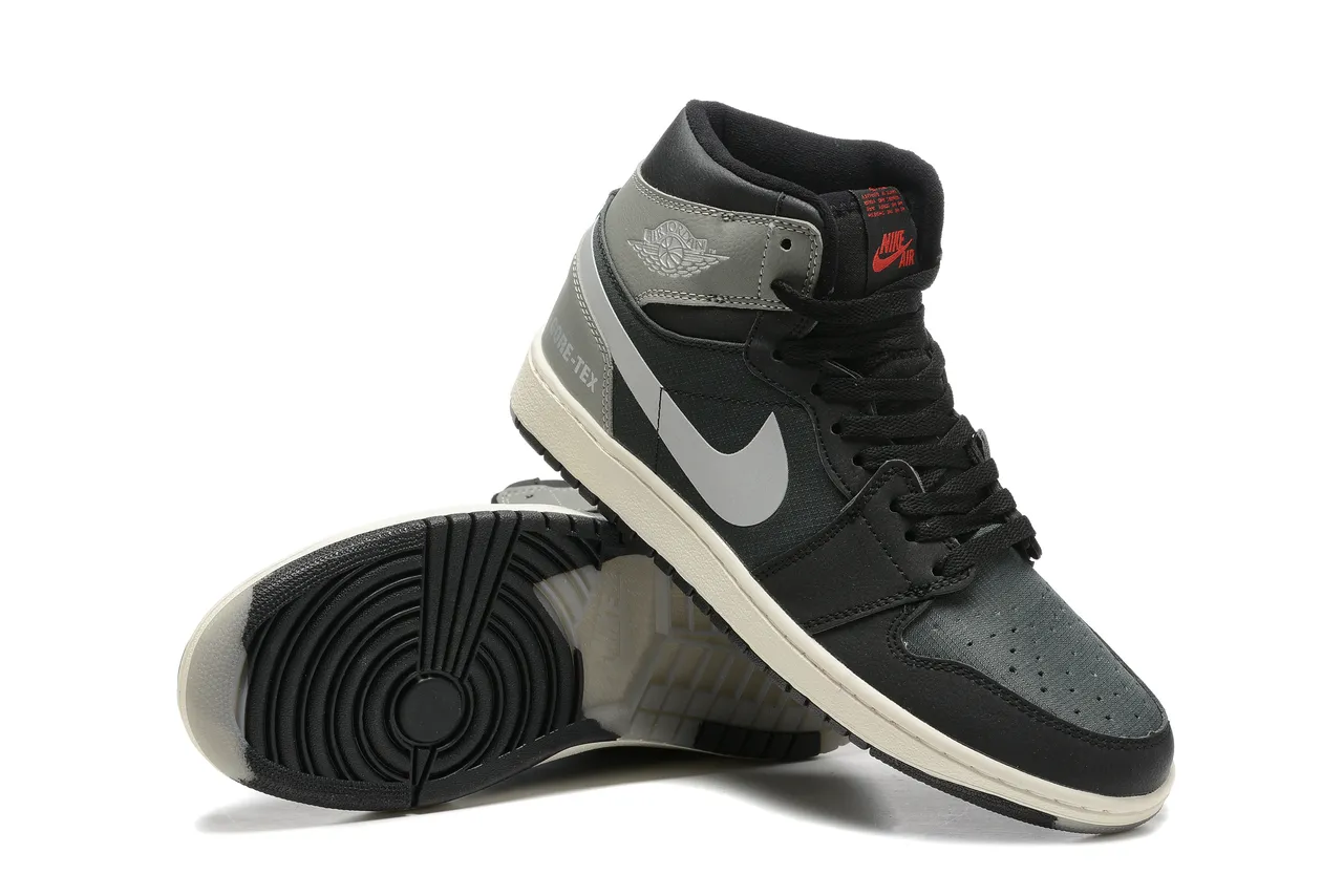 Tênis de basquete Air Jordan 1 GORE-TEX preto e cinza 2