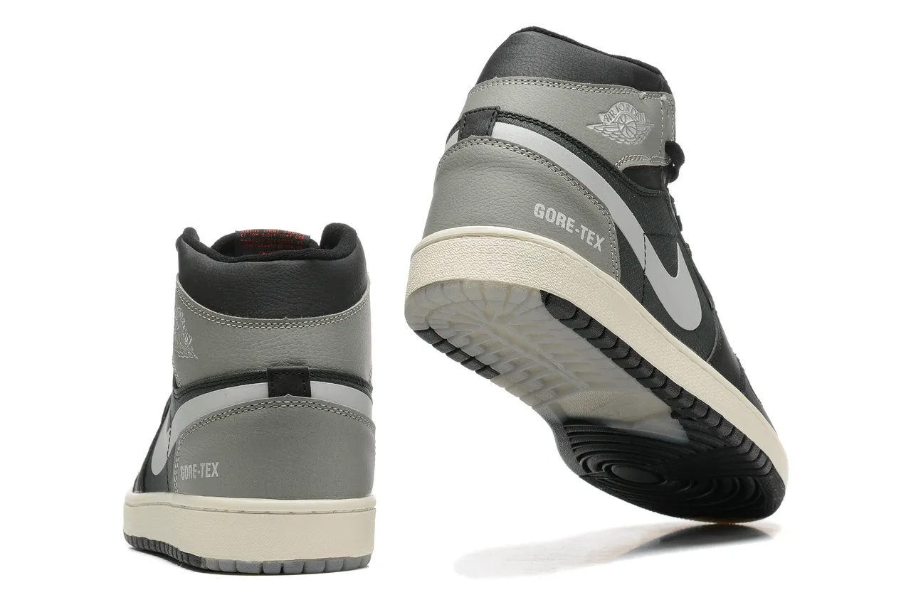 Tênis de basquete Air Jordan 1 GORE-TEX preto e cinza 3