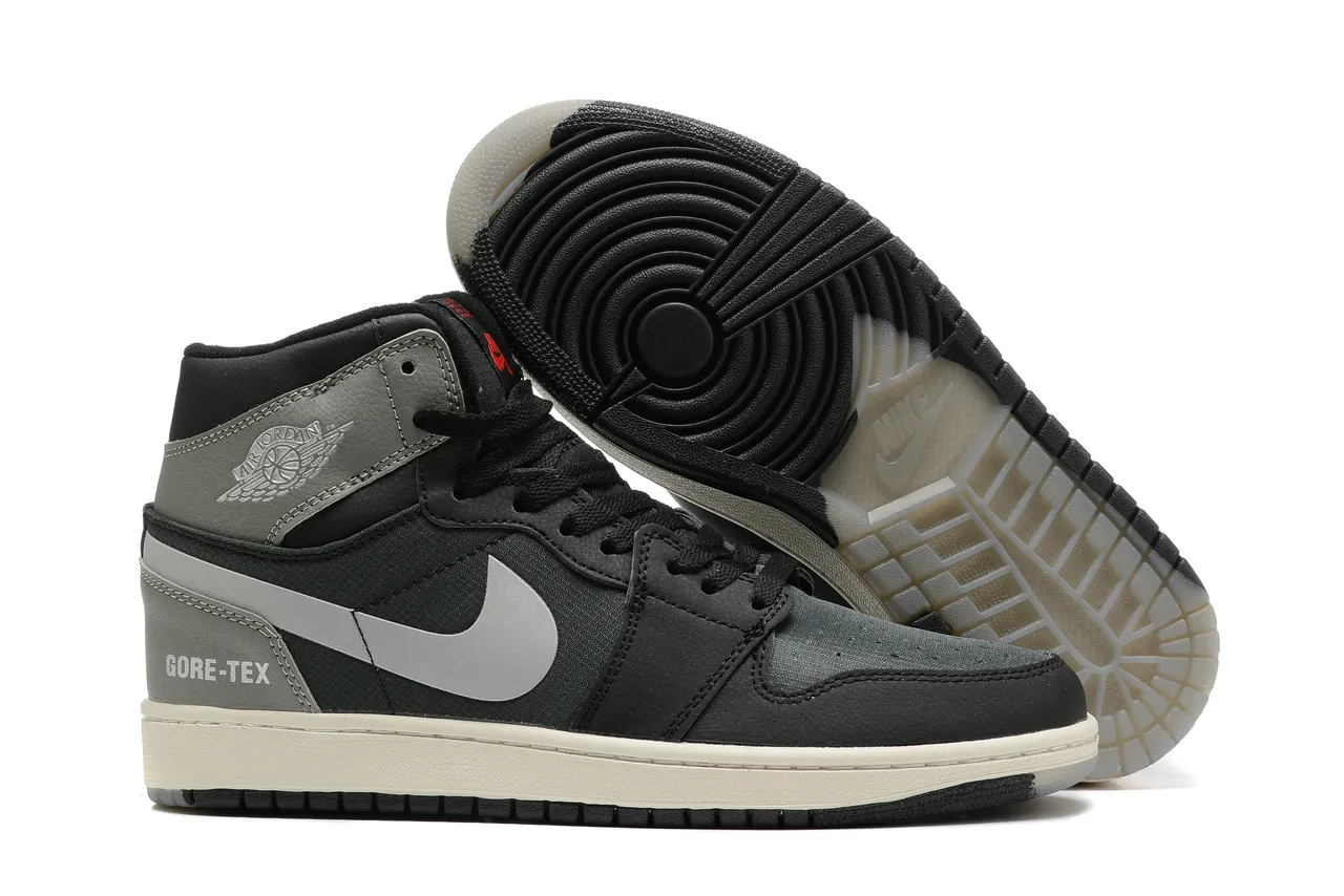 Tênis de basquete Air Jordan 1 GORE-TEX preto e cinza 5