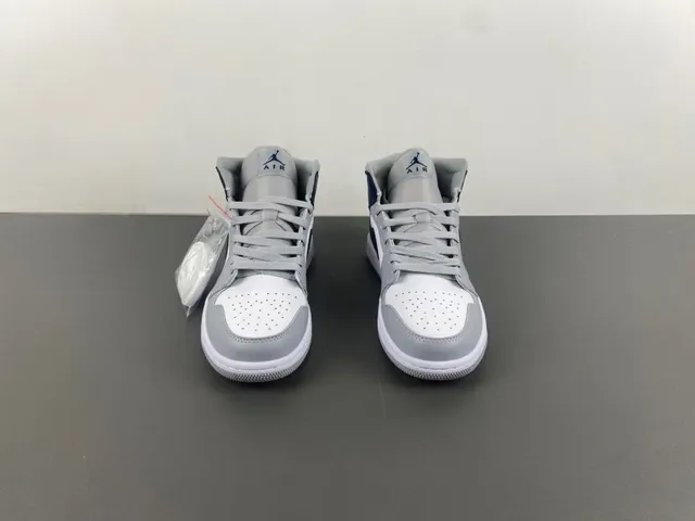 Air Jordan 1 灰海军蓝 高帮 皮革拼接 篮球鞋 11