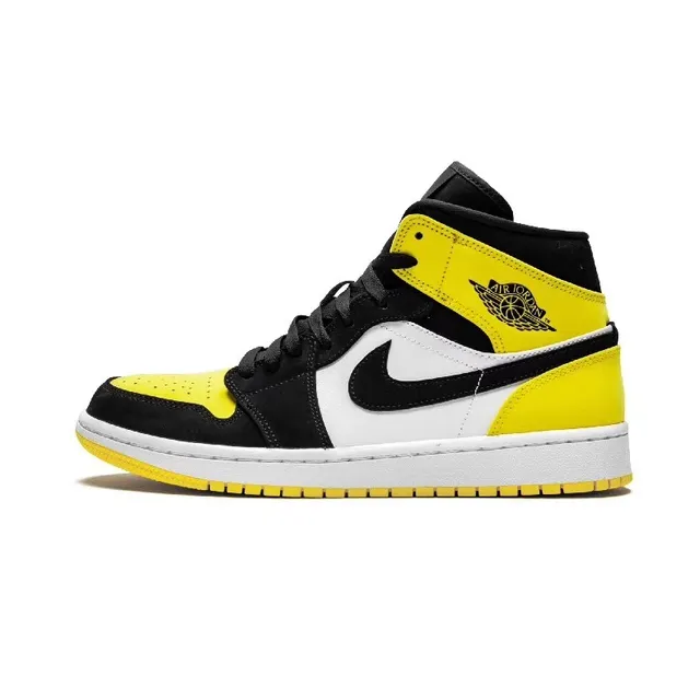 Tênis de basquete Air Jordan 1 High preto amarelo branco 6