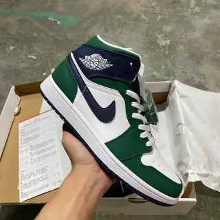 Air Jordan 1 High फ़ॉरेस्ट ग्रीन नेवी व्हाइट बास्केटबॉल जूते