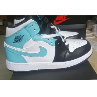 Air Jordan 1 Mid Aqua Black White 篮球鞋