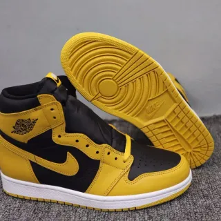 Tênis de basquete Air Jordan 1 amarelo e preto