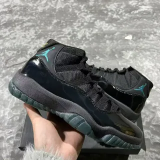Air Jordan 11 Black Teal Couro Patentado Tênis de Basquete