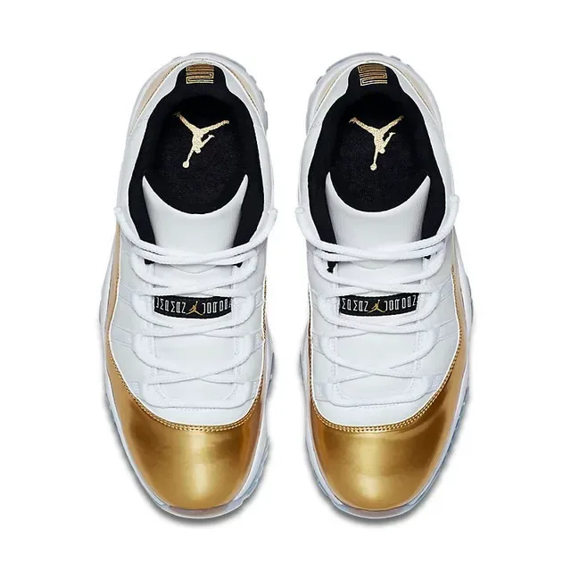 Air Jordan 11 White Metallic Gold Basketball Shoes 4