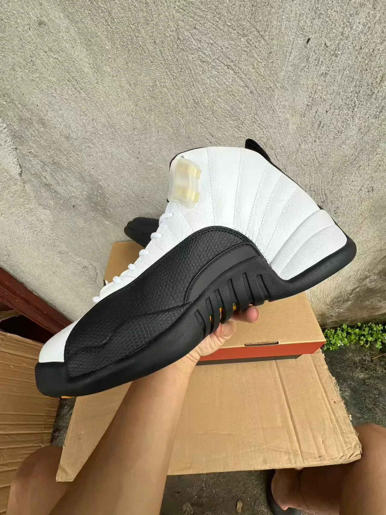 Air Jordan 12 أحذية كرة السلة أبيض أسود 5