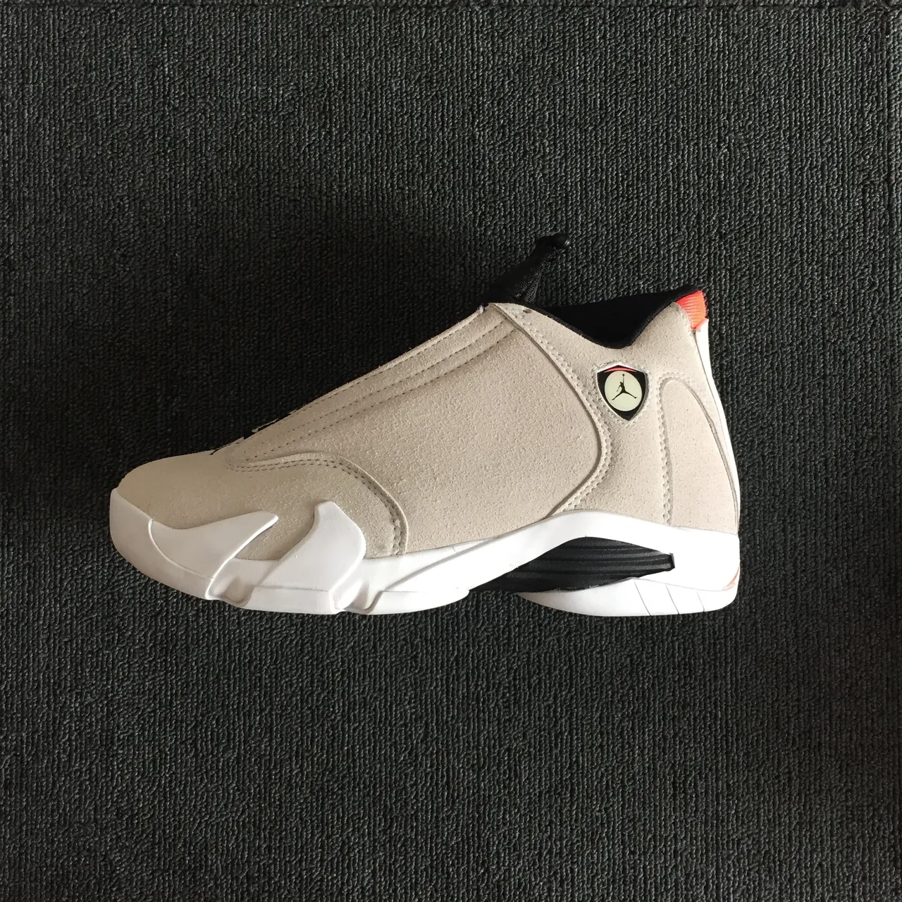 Air Jordan 14 Beige Suede Black White Basketball Shoes 9