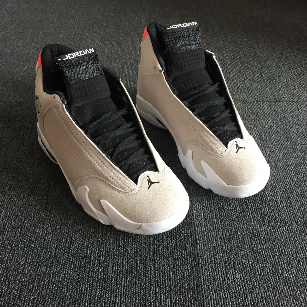 Air Jordan 14 Beige Suede Black White Basketball Shoes 11