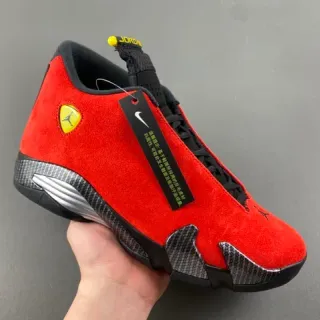 Tênis de basquete Air Jordan 14 Ferrari em camurça vermelha
