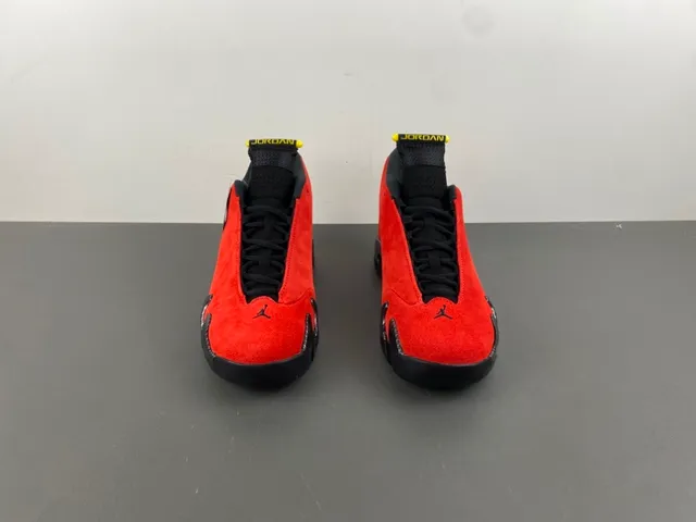 Tênis de basquete Air Jordan 14 Ferrari em camurça vermelha 11